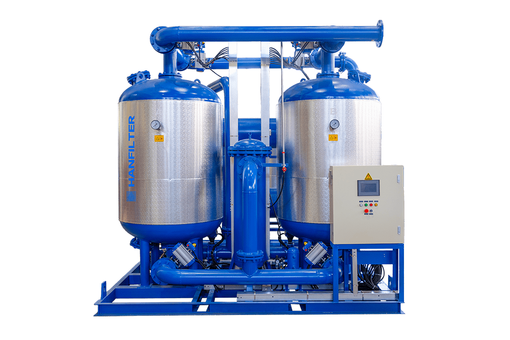 HYR Series Heat of Compression Desiccant Compressed Air Dryers（Use 1% purge air for desiccant cooling）