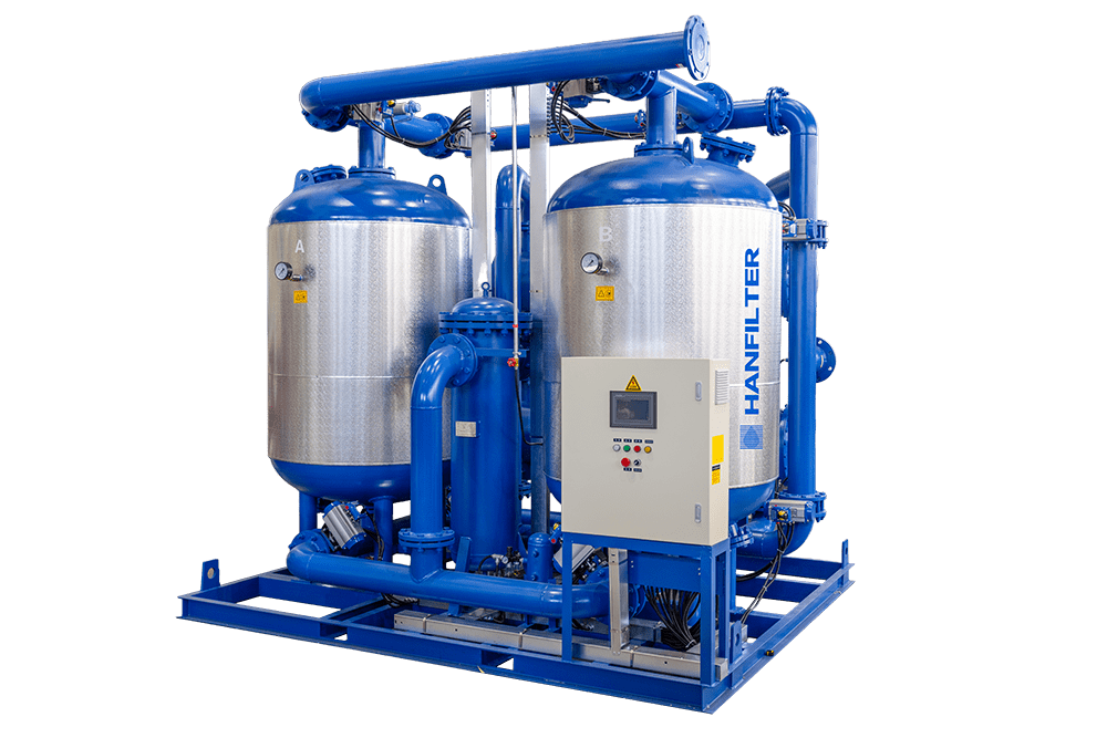 HYR Series Heat of Compression Desiccant Compressed Air Dryers（Use 1% purge air for desiccant cooling）